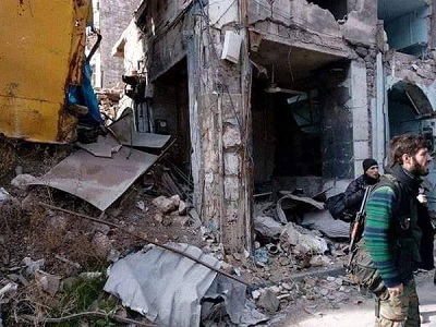 Les destructions dans les vieux quartiers d'Alep 