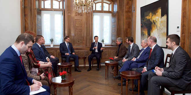 Une délégation de parlementaires européens et russes chez le président syrien