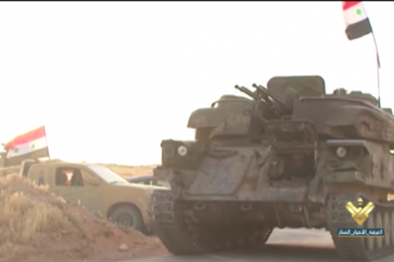 Un char de l'armée syrienne non loin du passage al-Tanaf (al-Manar)