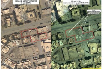 Les photographies aériennes du lieu de la réunion avant et après le bombardement russe (source: ministère russe de la Défense)