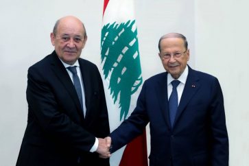 Jean Yves Le Drian et le président Michel Aoun