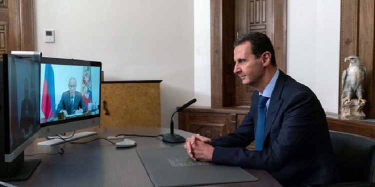 Visioconférence entre Poutine et Assad