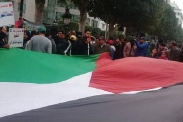Rassemblement de soutien à la criminalisation de la normalisation avec Israël, à Tunis. (Photo à titre d'illustration de Nessama TV)
