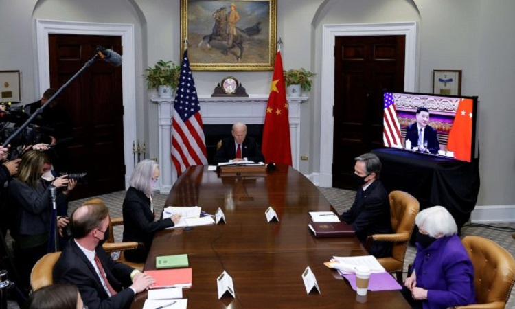 Sommet virtuel entre le président chinois Xi Jinping et son homologue américain Joe Biden