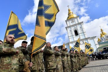 Des soldats du bataillon Azov, une organisation ukrainienne néonazie (image d'illustration).