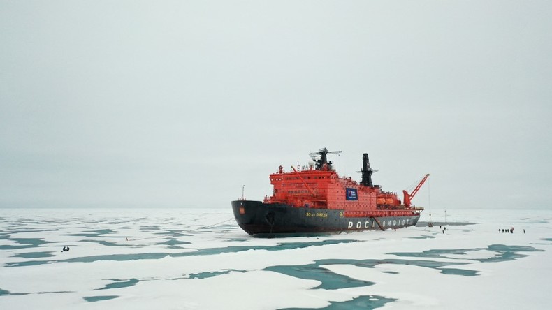 Un navire brise-glace russe, dans l'océan Arctique, le 18 août 2021 (image d'illustration).