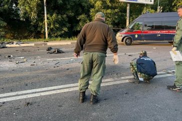 Lieu de l'explosion de la voiture de Daria Douguina à Moscou.