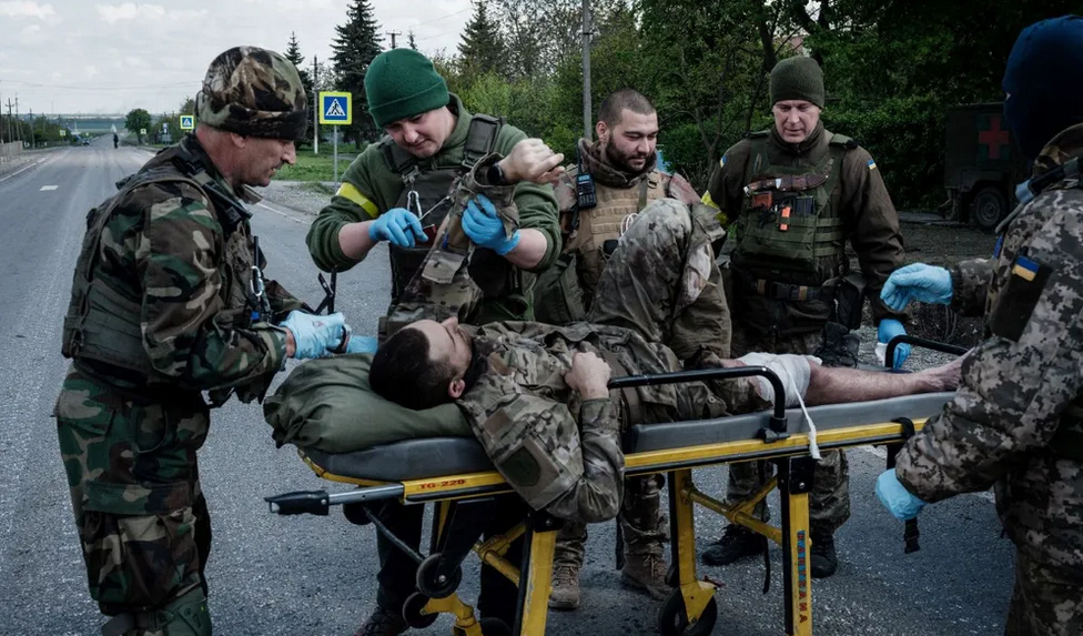Des soldats ukrainiens blessés
