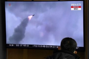 Missile balistique à courte portée lancé par la Corée du Nord dans la mer du Japon (Illustration)