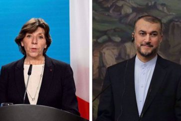 Le ministre iranien des Affaires Etrangères Hossein Amir-Abdiollahian et son homologue française Catherine Colona.
