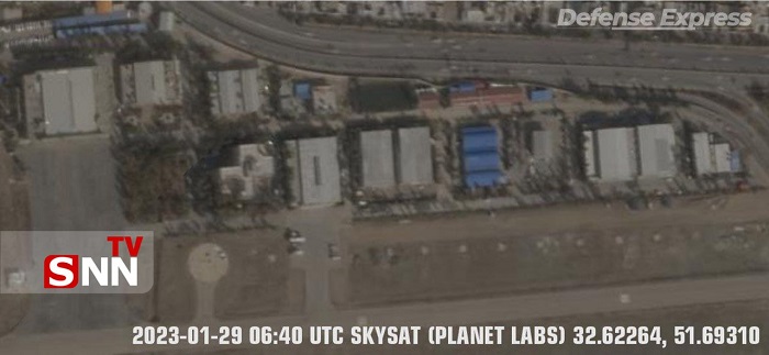 Image aérienne du complexe militaire d'Ispahan au lendemain de l'attaque aux drones