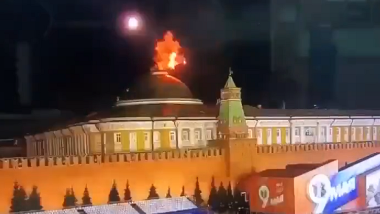 Tentatives d'attentats perpétrées dans la nuit du 2 au 3 mai contre le Kremlin de Moscou à l'aide de drones.