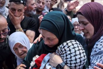 Funérailles de Mohammed al-Tamimi, un garçon palestinien de deux ans et demi tué par l'armée d’occupation israélienne près de Ramallah en Cisjordanie occupée. ©AFP