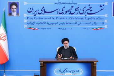 Le président iranien Ebrahim Raïssi s'exprime lors d'une conférence de presse à Téhéran, le 29 août 2023. (Photo de president.ir)
