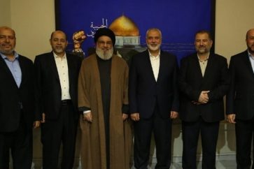 Sayed Nasrallah avec une délégation du Hamas.
