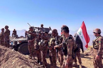 Les forces des gardes-frontières irakiens sont visibles à la frontière de la région du Kurdistan avec l'Iran, dans la province d'Erbil, le 15 septembre 2023. ©Shafaq News