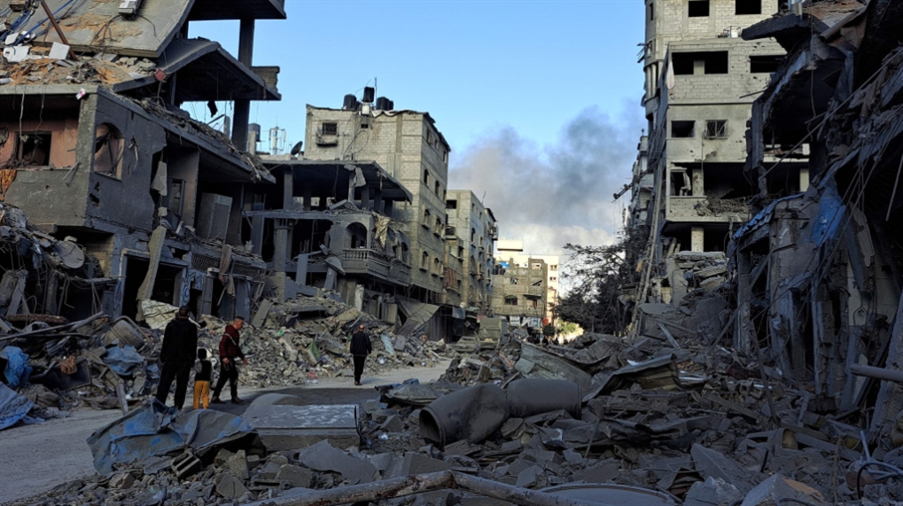 Destruction des quartiers résidentiels suite aux bombardements israéliens contre Gaza.