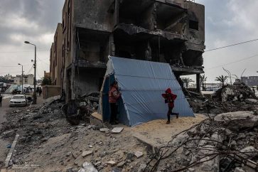 Des domiciles détruits par les bombardements israéliens contre Gaza, janvier 2024.