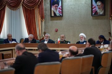 Des dirigeants de l'axe de la Résistance réunis à Téhéran, le 22 mai 2024.