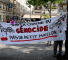 Lors d’un rassemblement en soutien aux dockers qui ont refusé de charger un conteneur d’équipements militaires sur un navire à destination d’Israël, à Marseille le 5 juin 2025. CHRISTOPHE SIMON/AFP