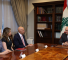 Entretien entre le chef d’Etat Joseph Aoun et l’envoyé US Thomas Barrack et son adjoint Morgan Ortagus au palais présidentiel de Baabda, le 18 août 2025.