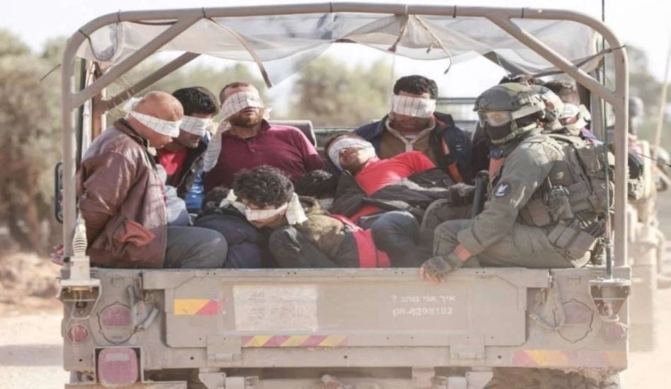 Des Palestiniens détenus par les forces d'occupation israéliennes (Illustration)